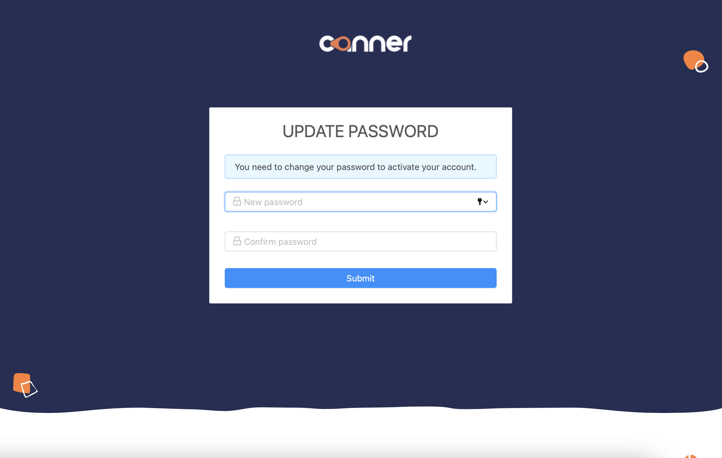 update password page